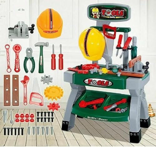 Copper Top - Children Work Bench Kids Play Set With 45+ Tools Diy Tool Kit Construction Toy
