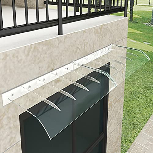 Unsichtbare Fenster Türüberdachung,Terrassen-Veranda Vordach Überdachung Haustürvordach,Transparent Polycarbonat Pultvordach,Selbstreinigende Polycarbonat Pultbogenvordach (50x100cm/20 x39)