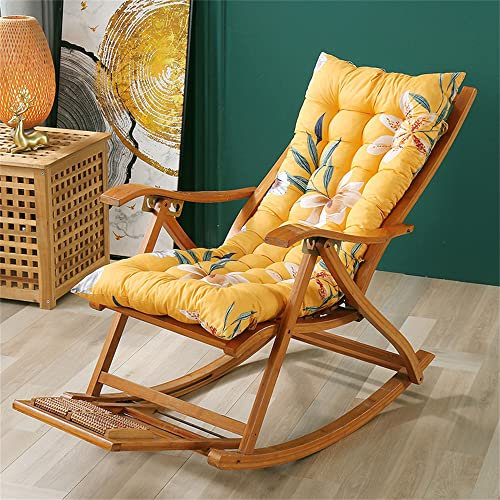 Morbuy Espesar Cojín para Tumbona de Jardín, Suave y Cómodo Cojín Reclinable Colchoneta Tumbona Exterior Ideal para Sofá Tumbonas, Sillas y Hamacas (48x120cm,Lirio Amarillo)