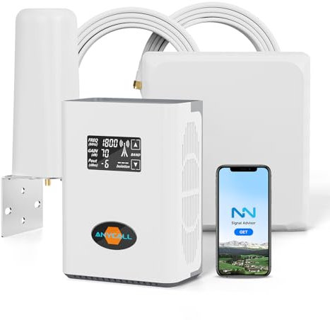 ANYCALL Amplificatore Segnale Cellulare per la Casa sulla Banda 1, 3, 7, 20, Ripetitore Segnale Cellulare per Casa Ufficio, 5G 4G LTE 3G GSM Ripetitore per TIM Illid Wind Tre, Touchscreen LCD