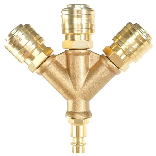 Distribuidor De Aire Comprimido, 3 Vías Distribuidor De Aire Comprimido, NW 7.2 1/4 AG Latón Accesorios Compresor Aire Acoplamiento Rápido Distribuidor