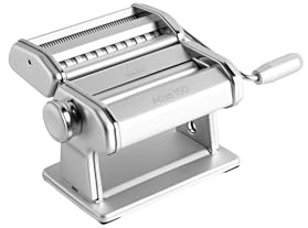 Marcato Macchina per Pasta Atlas Ice. Sfogliatrice Manuale. Acciaio Cromato e Alluminio Anodizzato. Design Elegante. 20x20x15 cm. Facile da Usare, Linea Premium.