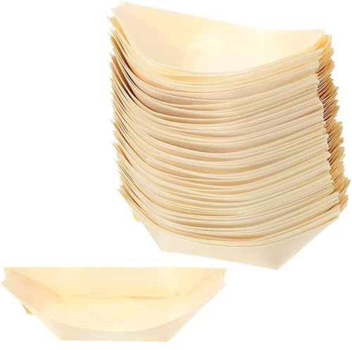 YUNXIASW Barchette Finger Food - 50 Pezzi Monouso 14 x 8cm, Ciotole Degradabile per Feste, Contenitori Compostabili