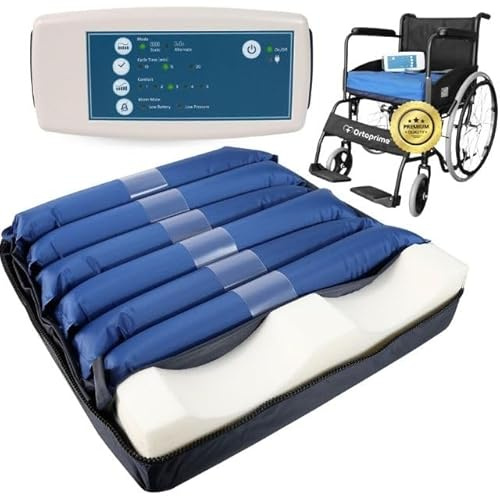 OrtoPrime Cojín Antiescaras de Aire con Compresor Silence Comfort Cojin Anti escaras para Sillón - Cojín antiescaras para Silla DE Ruedas - Cojines Antiescaras de Aire Cojin Silla Ruedas ORTOPÉDICO