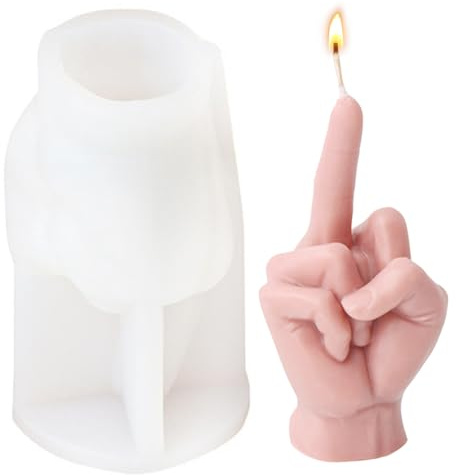 Stampo per Candele in Silicone per Dita a Mano, Silicone Resina Candela Stampo 3D Mano Dito, Muffa del Gesto della Candela per Ornamenti Artigianali, Fondente, Candela Profumata, Sapone Fatto A Mano