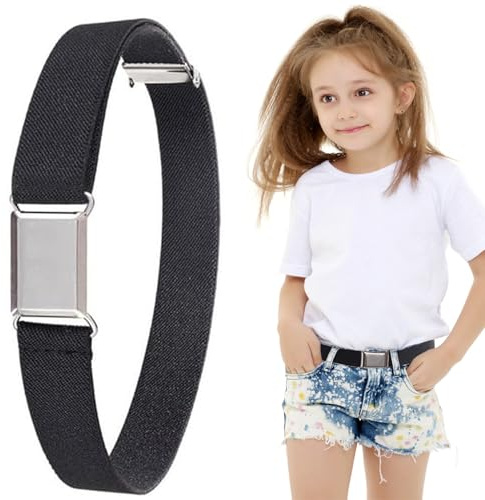 DILUSILK Kids Belt Adjustable Kids Belts for Boys and Girls Elastic Stretch Belts with Black Square Buckle Boys Belt