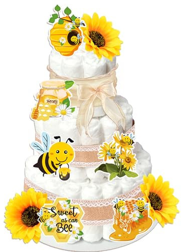kit suministros baby shower decoraciones miel abeja ducha pañal pastel topper decoración revelación género dulce como abeja fiesta