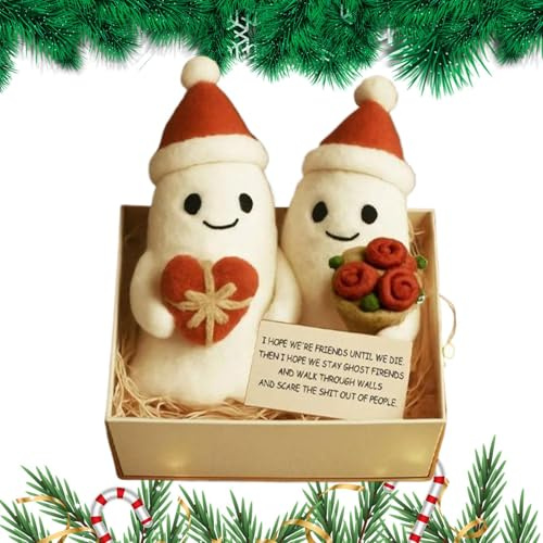 Fyrdyn Peluche Fantasma Navideño,Suave Y Tierno Consuelo Festivo - Juguetes Peluche Amistad Navideña | para Fiesta Cumpleaños Oficina Hogar Habitacion Coche Escritorio Colegio Apartamento Regalo