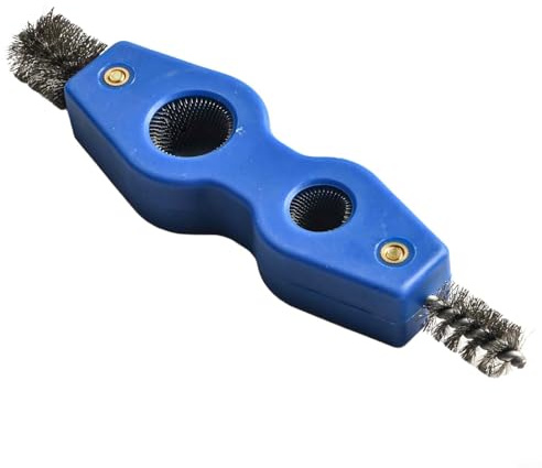 Rohrreiniger für Bohrmaschine mit sechseckigem Griff, 15 + 22 mm, Metall-Kupfer-Reinigungsbürsten-Set für Sanitär- und Metallrohre, inklusive 4-in-1-Batteriebürste, Doppelkopf (15 mm)