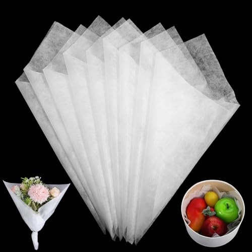36 ark blommor förpackningspapper mjölkvitt papper 30 x 30 cm sidenpapper vitt förpackningsmaterial blombuketter för diy-projekt hantverk bröllop födelsedag present dekoration