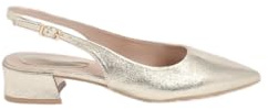 Dorothy Perkins Tamara Low Block Heel Slingback Pointed Ballerinas, 4, Gold