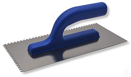 DEWEPRO Zahnkelle 4x4 mm LIGHT - Edelstahlblatt 270x130mm - Säurebeständig und Rostfrei - Leichter Kunststoffgriff