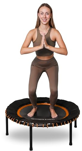 Leaps & Rebounds Bungee Rebounder - in-Home Mini Trampoline Safety Bungee Cover, 32 Latex Rubber Bungees - Named Best Value Rebounder (Citrus Orange, 48)
