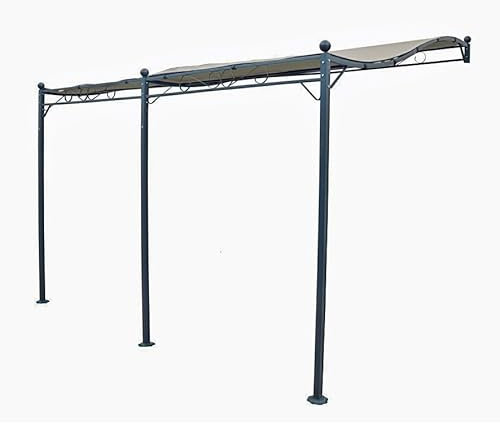 WERKA PRO Pergola Murale en Acier époxy 3 x 4 m, Beige, Bleue