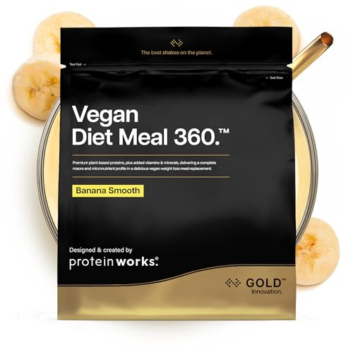 Frullato Sostitutivo Dei Pasti Dietetico Vegano | Banana Vellutata | 100% A Base Vegetale | Vitamine E Minerali Essenziali | Economico, Salutare E Rapido | THE PROTEIN WORKS | 2kg