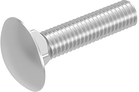 SECCARO Lot de 20 vis à tête ronde plate M6 x 25 mm, en acier inoxydable V2A VA A2, DIN 603/ISO 8677, filetage complet
