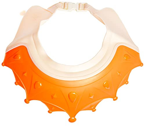 Verstellbarer Augen- und Ohrenschutz, 1 Stück, Orange-Rosa, weicher Shampoo Schutz für Kleinkinder und Erwachsene, Duschhaube Kinder, Baby Shampookappe, Haarwaschhilfe für Haare waschen ohne Tränen