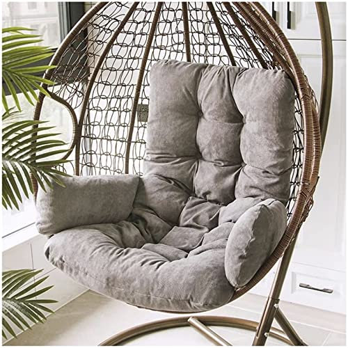 Hängesessel Kissen Auflagen, Waschbar Schaukelstuhl Sitzkissen Hängestuhl Sitzauflage, Hängesessel Auflage Polster Ersatzkissen zum Indoor Outdoor Patio Yard Garten,Grau