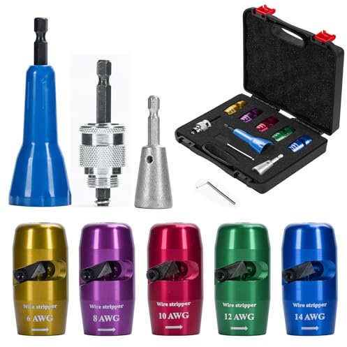 Wire Stripper Twister Tool for Drill, 2026 Upgraded Wire Stripping Tool & Wire Twisting Connector for Cutters 6-14 AWG, 8 In 1 Professional Electrician Wire Nut Twister Stripping and Twisting Tool