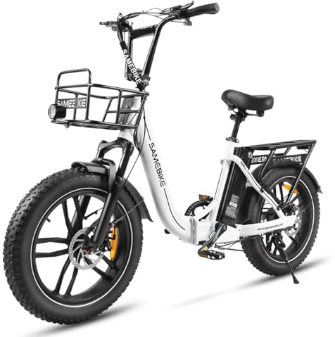 SAMEBIKE E-Bike Klapprad Elektrofahrrad mit 20*4.0 Fat Tire, 13Ah Lithium-Akku für Lange Reichweite bis 80-120KM, 7-Gang-All-Terrain Ebike Herren für MTB, Strand & Schnee