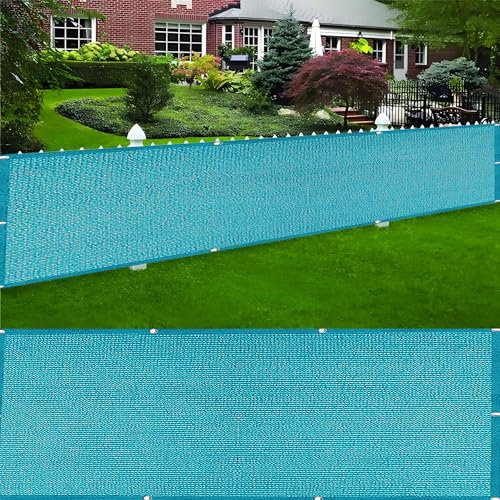QINLIQIN Sichtschutz Zaun 200 x 400 cm Schattiernetz Tennisblende Atmungsaktiv Schützt Privatsphäre mit Befestigungsschnur Kabelbinder für Den Gartenzaun, Himmelblau