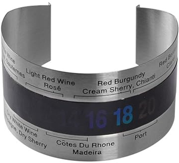 Zestjewel Stainless Steel Wine LCD Thermometer Bottle Beer silver Wines Bracelet Temperature Sensor