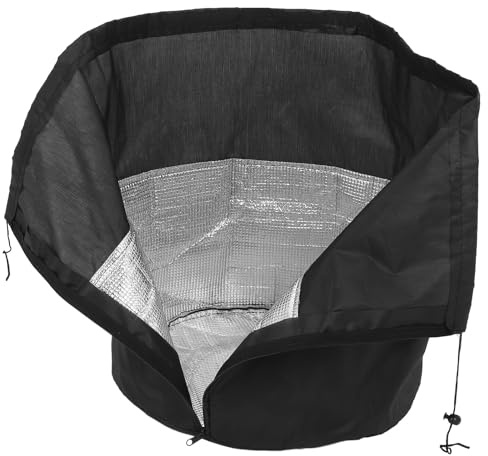Uonlytech Cubierta Térmica para Plantas Jardín 45x50 Cm Negra, Base Árbol Antiheladas Reutilizable, Aislamiento para Árboles Frutales y Arbustos en Exteriores Invierno