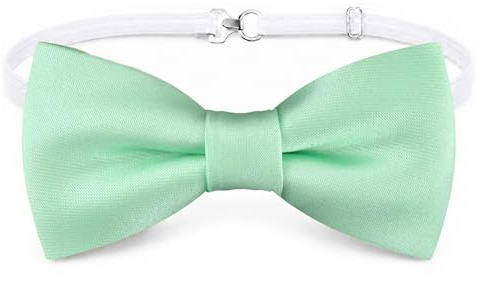 TigerTie - Småbarn, babyfluga i enfärgad, enfärgad med elastiskt band, 29 till 40 cm, justerbar halsomkrets + förvaringslåda, Mint