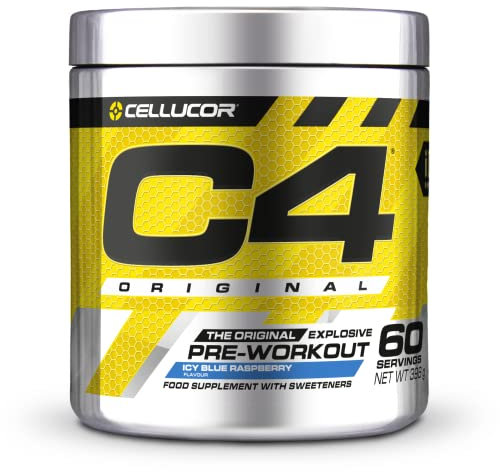 C4 Original Beta Alanine Sports Nutrition Bulk Pre Workout Powder for Men & Women | Best Pre-Workout Energy Drink Supplements | Creatine Monohydrate | Icy Blue Razz | 60 Servings