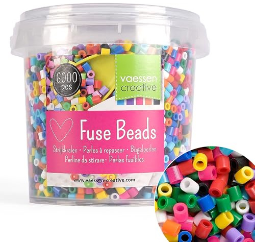 Vaessen Creative Perline a Fusione, Mix Basi Sgargianti, Set di 6000 Pezzi per i Lavori di Fai-da-te con Bambini, per Creare Gioielli, Decorazioni Fatte in Casa e per Altre Idee Ingegnose