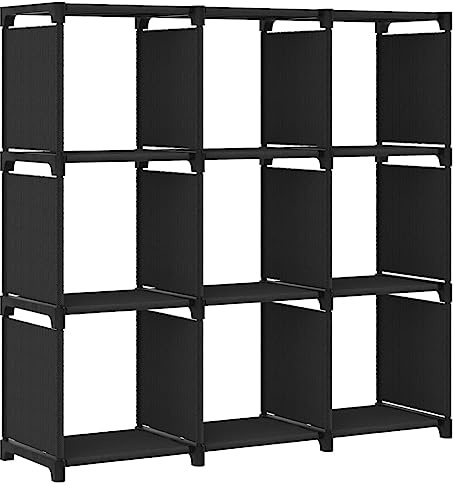 vidaXL Hylla med 9 kuber svart 103x30x107,5 cm tyg