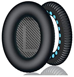 INF Ohrpolster für Bose QuietComfort 15 QC2 QC25 Ae2 Ae2i Ae2w SoundTrue & SoundLink Kopfhörer(1 Paar Schwarz/Blau)