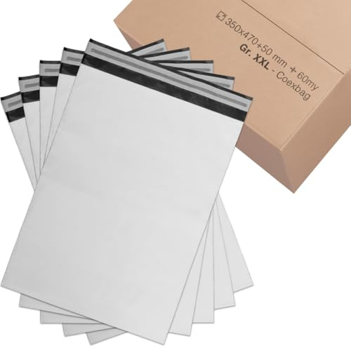 verpacking Buste per Spedizioni in plastica 35x47 cm Bianco [dimensione e quantità selezionabili] COEX Pacchi per Spedizioni Buste Plastica Autoadesive Sacchetti Spedizione Vinted 1000 Pezzi