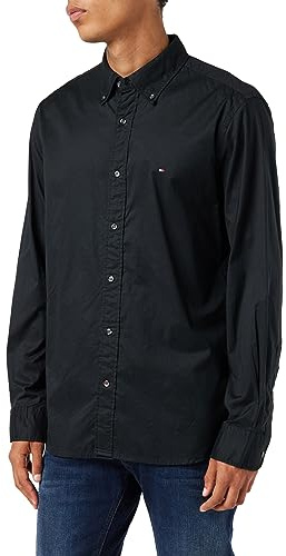 Tommy Hilfiger Chemise Homme Core Flex Manches Longues, Noir (Black), S