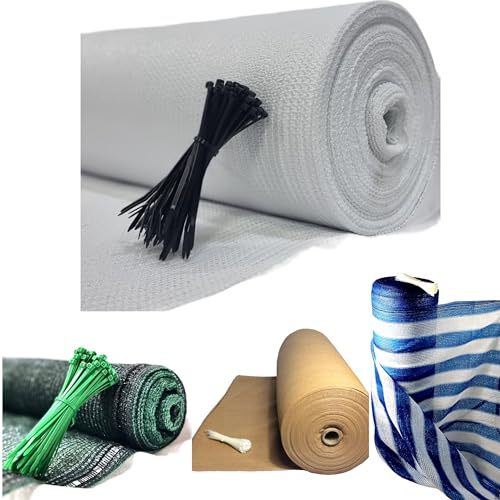 Pinto FERRAMENTA Rete Telo Ombra Ombreggiante Verde o Bianca 100 Fascette in Omaggio Privacy Schermatura 90% Recinzione Esterno Copertura Oscurante per Giardino Terrazzo Balcone (H1.5X20MT, BIANCO)