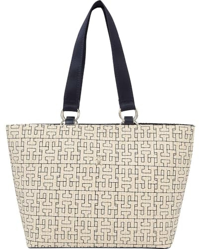 Tommy Hilfiger Damen TH City Tote Mono AW0AW16406 Tragetasche, Blau (Space Blue)