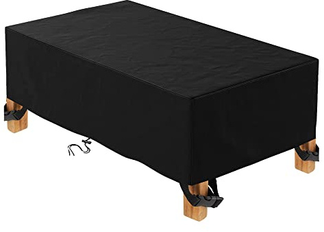 TopSoul Coperture per Mobili da Giardino 260x120x75cm Copertura Tavolo Sedie Esterno Telo Copri Tavoli da Terrazza Quadrato 600D Oxford Impermeabile Anti-UV Antivento