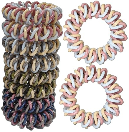 GoYoho Upgraded Version Spiral Hair ties for Women, No Crease Clear Coil Hair Ties Spiral Ponytail Holders Scrunchies, Hair Coils/Phone Cord Hair Ties for Thin Hair/Soft Elastic. (8, Multicolor)