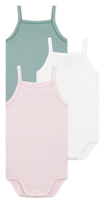 Petit Bateau A0cww Body con Spalline, Variante 1, 6 Mesi (Pacco da 3) Bimba