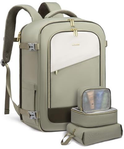 LOVEVOOK Handgepäck Rucksack Flugzeug, Reiserucksack Damen Wasserdicht, Travel Backpack mit Schuhfach Damen Herren Groß 40L, Laptop Rucksack mit Laptopfach für Schule Arbeit Camping