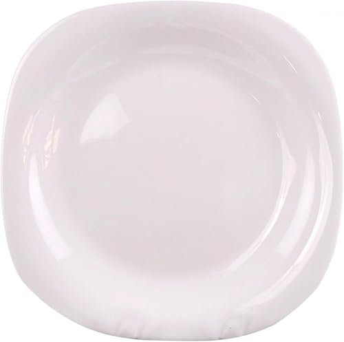 Best House | Square Dessert Plates | Opalware | White | 8.5/21.5 cm | Set of 6 PCS | Microwave, Oven, and Dishwasher Safe, Serving Dinner Plates Dinnerware Set