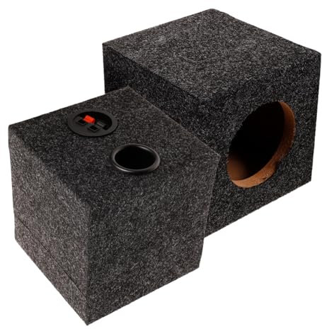 CAXUSD Boîtier Caisson Basse Voiture Bois Enceinte Acoustique Carrée Étanche pour Caisson Subwoofer Scellé Améliore Basses Puissantes