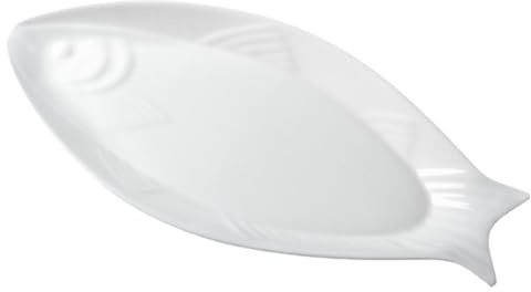 WEKADRIN Piatto da pesce in ceramica, ovale, durevole, liscio, lucido, versatile, utilizzabile per la casa, il ristorante, la decorazione da tavolo, per feste di famiglia