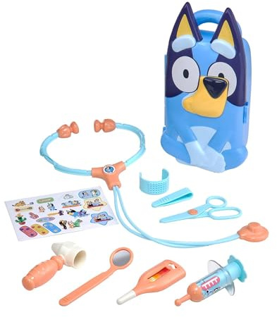 Medic Case 10-Piece, Kids Doctor Playset Medical Kit, Pretend Role-Play Set for Children with Stickers & Hard Storage Box