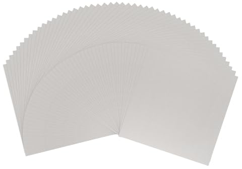 Vaessen Creative Gris 1mm-30,5 50 Plancha de Carton para Manualidades-Scrapbooking Materiales para Encuadernar y Paspartú, 30,5 x 30,5 cm