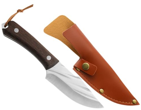 Gadpiparty Cuchillo Carnicero Multipropósito con Mango Ergonómico y Protector Herramienta de Cocina Resistente para Cortar Carne Verduras y Fiambre para Uso Doméstico y Actividades al Aire