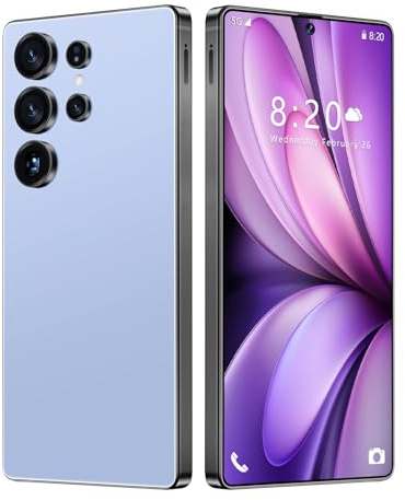 S24 Ultra SIM-Free Unlocked Mobile Phones, Android 14, 7.3 Display Smartphone, 16GB RAM 1TB ROM, 8000mAh Battery Phone, 72MP 108MP Camera, 5G Dual Sim/Fingerprint/Face Unlock/GPS,Blue-7.3 Inch