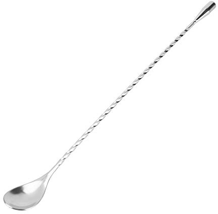 Generic Cucchiaio da Bar per Miscelazione in Acciaio Inossidabile con Manico Lungo, Cucchiaio da Cocktail Twist Resistente Alla Ruggine per Preparare tè e caffè, 12,2 Pollici (1 pezzo) per Casa e Pub