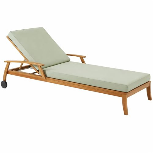 Genérico Cojín para Tumbona Exterior de Poliéster Impermeable, Colchoneta para Tumbona con Espuma 50D, 6 Cintas y Funda Extraíble, para Jardín, Terraza, Patio, Balcón y Piscina,Light Gray,188x58x8cm