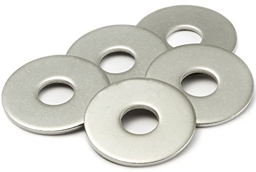 AMLOOPH M18 Washers, M18 x 34mm A2 Stainless Steel Flat Washers 10Pack | Metal Flat Washers Thickness 3mm, Large OD Plain Wide Metal Round Flat Spacer Repair Washer for Screws Bolts